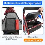 Lightweight Foldable Rollator Walker for Seniors 350 lb