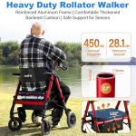 Carbon Ultralight 2-in-1 Rollator Transport Chair