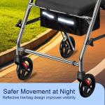 Foldable Rollator Walker with Seat Lightweight Adjustable All Terrain Wheels