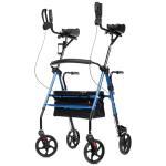 ELENKER Lightweight Upright Rollator with Seat, Blue