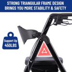 FlyingJoy Ultralight Rollator with Seat, 450Lb Capacity