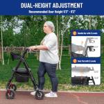 FlyingJoy Ultralight Rollator with Seat, 450Lb Capacity