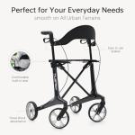 Ultralight Carbon Fiber Rollator Walker with Seat