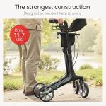 Ultralight Carbon Fiber Rollator Walker with Seat