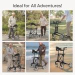 Ultralight Carbon Fiber Rollator Walker with Seat