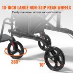 2-in-1 Folding Rollator Walker & Transport Chair