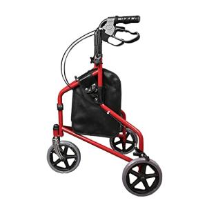 ZOCWJK Walking Frame 3 Wheel Rollator Walker,Lightweight and Foldable for Seniors Elderly Carbon Steel Pipe Folding 3 Wheel with Lockable Brakes and Carry Bag,Upright Wal(A