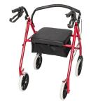 Medical Heavy Duty Bariatric Rollator Rolling Walker with Large Padded Seat, Red