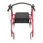 Medical Heavy Duty Bariatric Rollator Rolling Walker with Large Padded Seat, Red