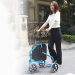 ZOCWJK Walking Frame 3 Wheel Rollator Walker,Lightweight and Foldable for Seniors Elderly Carbon Steel Pipe Folding 3 Wheel with Lockable Brakes and Carry Bag,Upright Wal(A