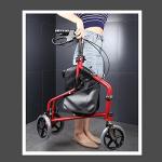 ZOCWJK Walking Frame 3 Wheel Rollator Walker,Lightweight and Foldable for Seniors Elderly Carbon Steel Pipe Folding 3 Wheel with Lockable Brakes and Carry Bag,Upright Wal(A