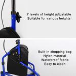 ZOCWJK Walking Frame 3 Wheel Rollator Walker,Lightweight and Foldable for Seniors Elderly Carbon Steel Pipe Folding 3 Wheel with Lockable Brakes and Carry Bag,Upright Wal(A