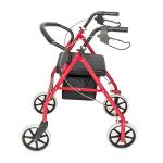 Medical Heavy Duty Bariatric Rollator Rolling Walker with Large Padded Seat, Red