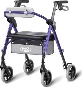 Rollator Walker for Seniors with Seat Max 380lb Foldable All Terrain Walker