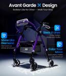 Rollator Walker for Seniors with Seat Max 380lb Foldable All Terrain Walker