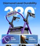 Rollator Walker for Seniors with Seat Max 380lb Foldable All Terrain Walker