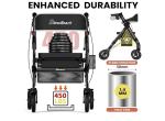 BlessReach Heavy Duty Rollator Walker For Seniors Wide Seat Backrest 450lbs