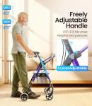 Rollator Walker for Seniors with Seat Max 380lb Foldable All Terrain Walker