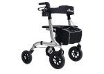 HENMNII All Terrain Rollator Walker for Seniors w/Seat With 10”Rubber Wheels-SIL