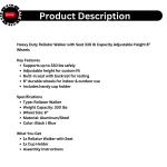 Heavy Duty Rollator Walker with Seat 330 lb Capacity Adjustable Height 8” Wheels