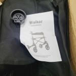 Heavy Duty Rollator Walker with Seat 330 lb Capacity Adjustable Height 8” Wheels