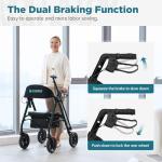 ELENKER All-Terrain Rollator Walker with 10” Wheels