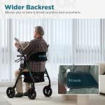 ELENKER All-Terrain Rollator Walker with 10” Wheels