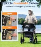 VOCIC Walkers for Seniors Z59, 2 in 1 Walker Wheelchair Combo, 400 LBS Weight Capacity, 10" All Terrain Rollator with Extra Wide Seat & Backrest, Heavy Duty Rollator with Cup Holder，FSA HSA Eligible