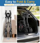 HOMLAND Walkers for Seniors with Seat, Foldable 2 in 1 Rollator Walker Wheelchair Combo, 10" All Terrain Transport Chair with Brakes, Adjustable Seat & Handles, 350lb Capacity, Storage Bag