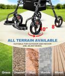 2-in-1 Rollator Walker with Seat & Extra Wide Backrest, Foldable Rolling Walker Featuring All-Terrain 10-Inch Front Wheels and 8-Inch Rear Wheels for Seniors, Supports Up to 300 lbs