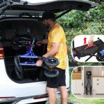 Rollator Walker for Seniors, Foldable All Terrain Rolling Walker with seat, Aluminum Walkers with 10 inch Rubber Wheels, Built-in Cable, Cup Holder, Adjustable Handles and Backrest for Seniors, Blue