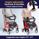 Red Drive Medical Nitro Sprint Rollator Walker