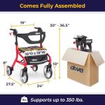 Red Drive Medical Nitro Sprint Rollator Walker