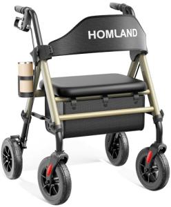 HOMLAND Ultralight Foldable Rollator with Seat