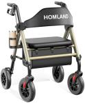 HOMLAND Ultralight Foldable Rollator with Seat