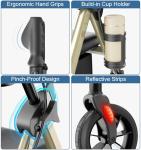 HOMLAND Ultralight Foldable Rollator with Seat