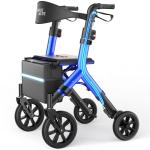 Carbon Ultralight Rollator for Tall Seniors - Blue