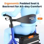 Carbon Ultralight Rollator for Tall Seniors - Blue