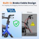 Carbon Ultralight Rollator for Tall Seniors - Blue