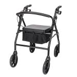Black Heavy Duty Rolling Rollator Folding Walker Wide Seat With 4 Wheels