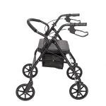 Black Heavy Duty Rolling Rollator Folding Walker Wide Seat With 4 Wheels
