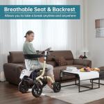 ELENKER ALL-TERRAIN ROLLATOR WALKER WITH SEAT OUTDOOR ROLLING WALKER - CHAMPAGNE