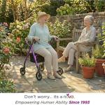 NOVA Medical Products Star Heavy Duty Bariatric Rollator Walker with Extra Wide Padded Seat, 8” Wheels, Fold Lock Feature with Adjustable Seat Height & 450 lbs. Weight Capacity, Standard Size, Purple