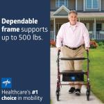 Medline Bariatric Rollator Walker with 8" Wheels