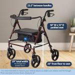 Medline Bariatric Rollator Walker with 8" Wheels
