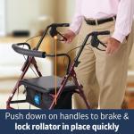 Medline Bariatric Rollator Walker with 8" Wheels
