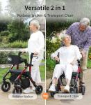 VOCIC Lightweight 2-in-1 Rollator and Transport Chair