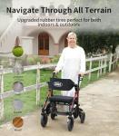 VOCIC Lightweight 2-in-1 Rollator and Transport Chair