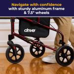Flame Red 3-Wheel Medical Rollator