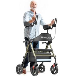 HOMLAND Lightweight Rollator Walker with Adjustable Arms